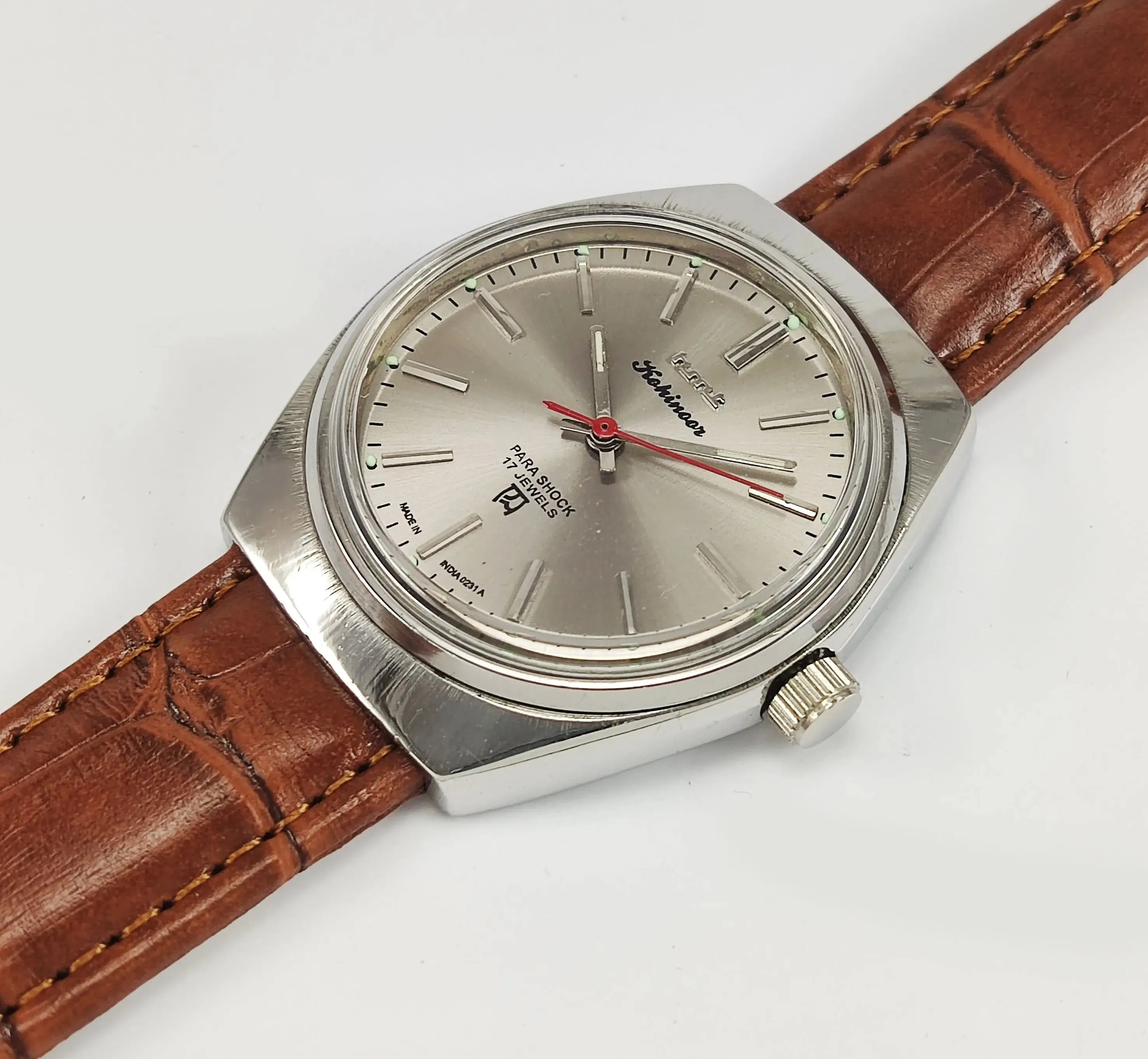 HMT Kohinoor Para Shock 17 Jewels Gray Dial Mechanical Hand winding Men's Wrist Watch