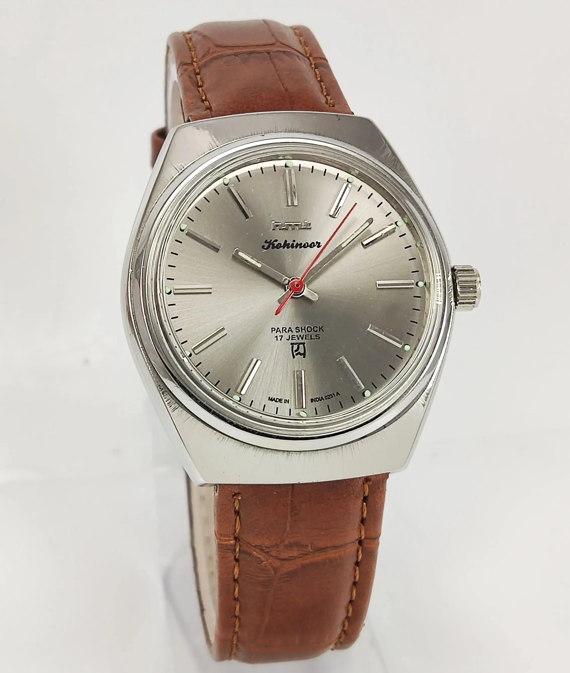 HMT Kohinoor Para Shock 17 Jewels Gray Dial Mechanical Hand winding Men's Wrist Watch