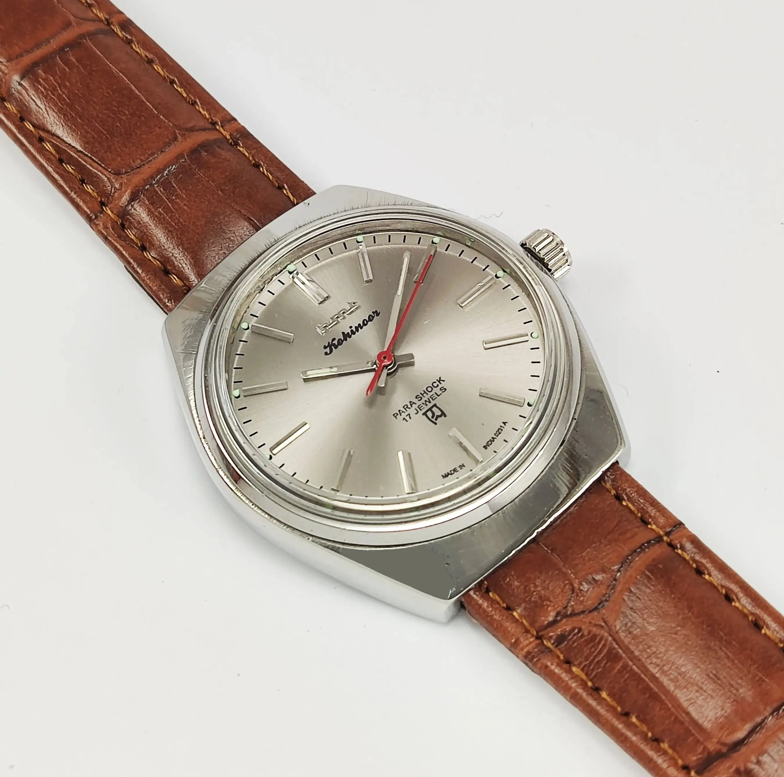 HMT Kohinoor Para Shock 17 Jewels Gray Dial Mechanical Hand winding Men's Wrist Watch