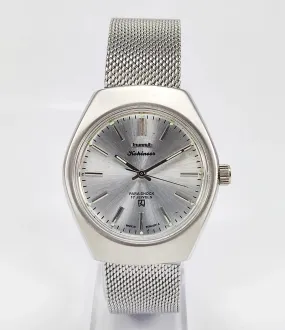 HMT Kohinoor Para Shock 17 Jewels Silver Dial Mechanical Hand winding Men's Wrist Watch