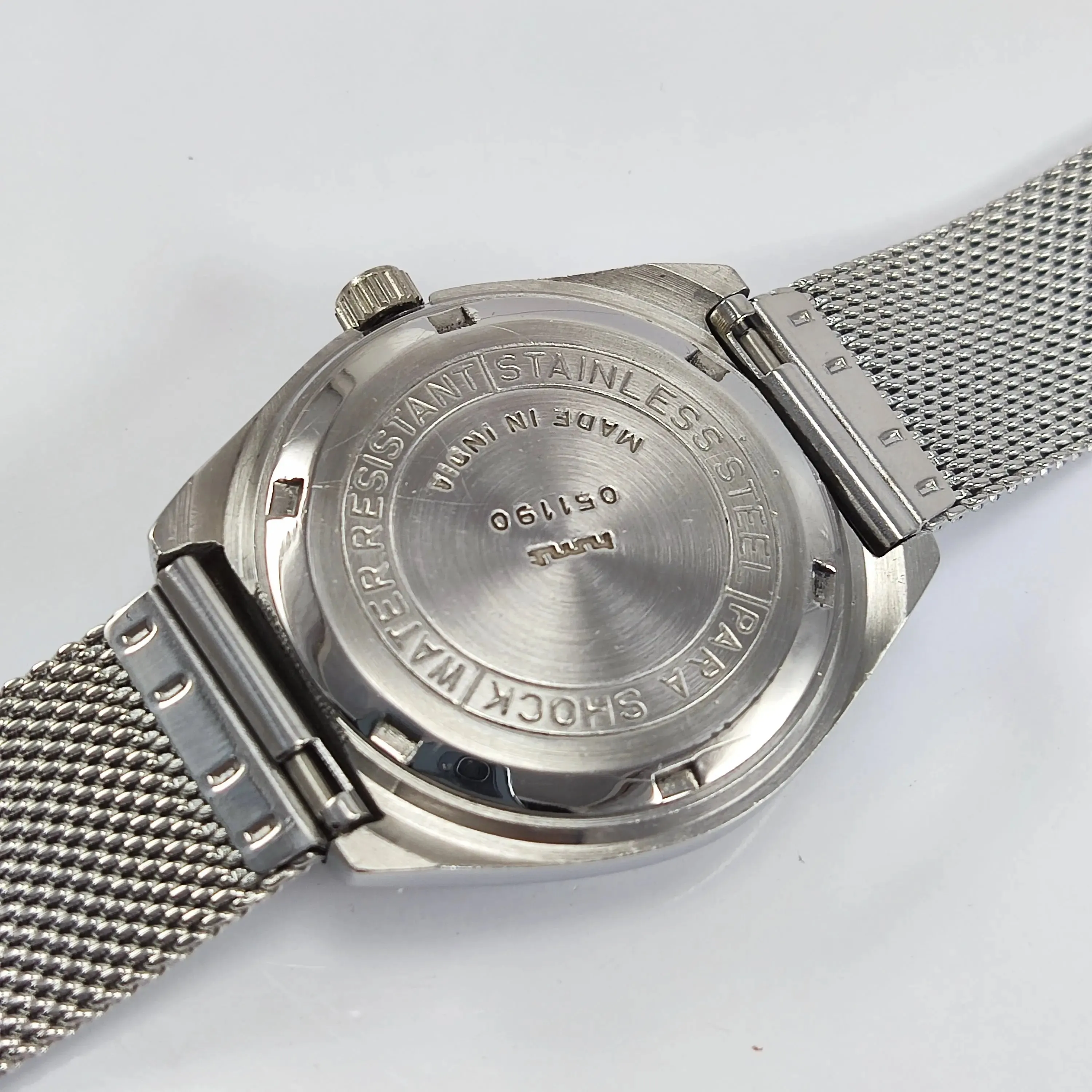 HMT Kohinoor Para Shock 17 Jewels Silver Dial Mechanical Hand winding Men's Wrist Watch