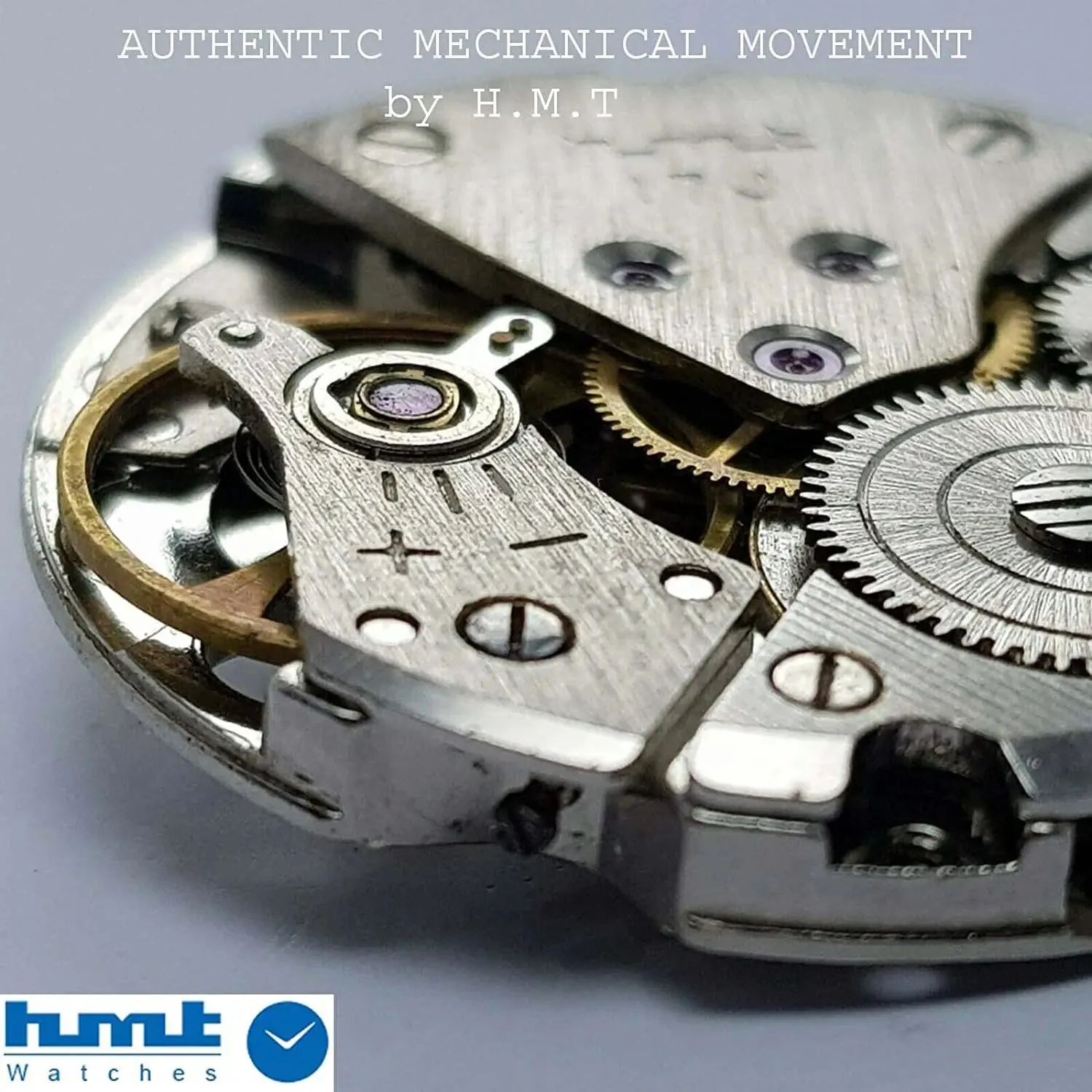 HMT Kohinoor Para Shock 17 Jewels Yellow Dial Transparent Back Mechanical Hand winding Men's Wrist Watch