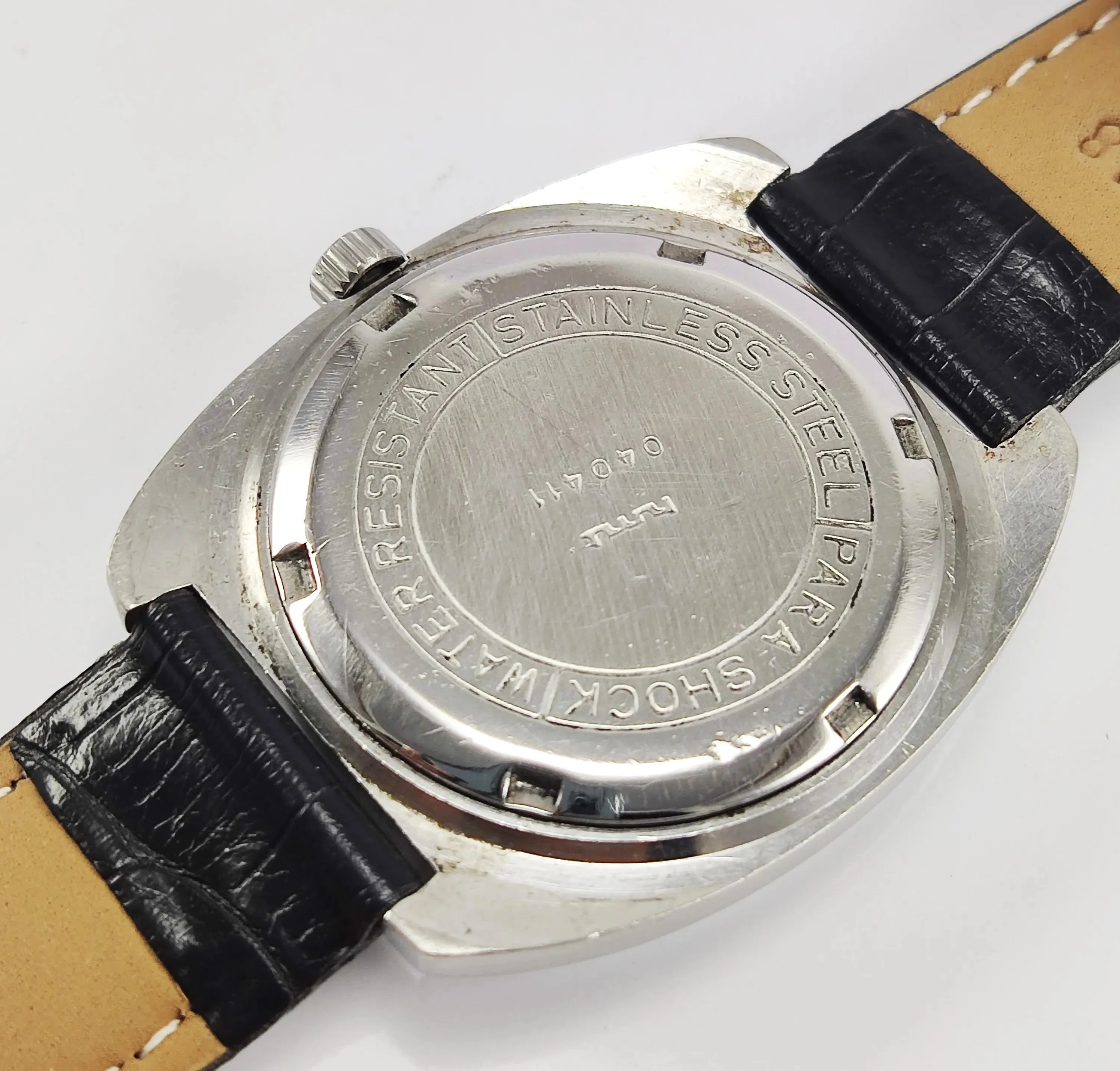 HMT Para Shock 17 Jewels White Dial Mechanical Hand winding Men's Wrist Watch