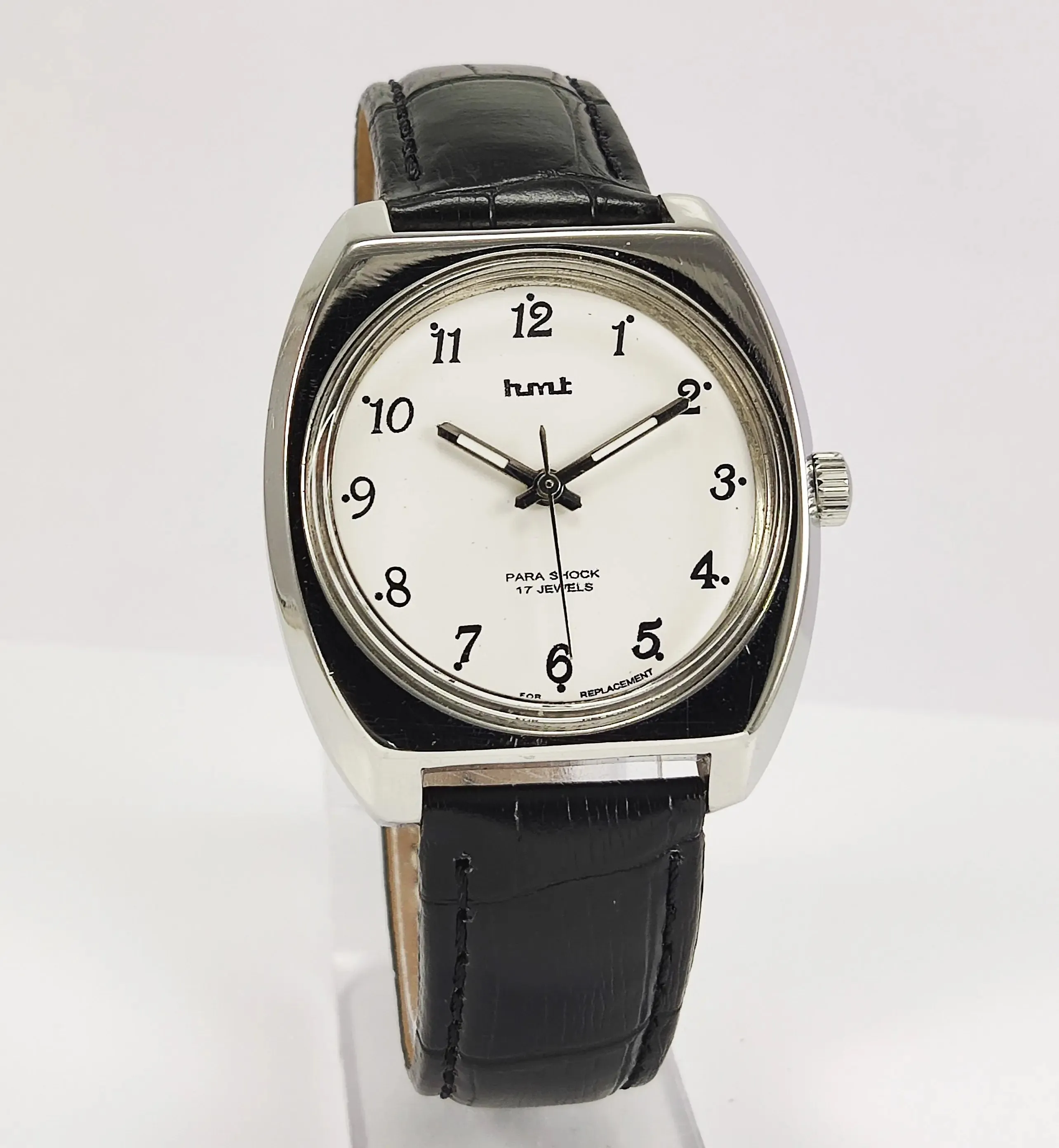 HMT Para Shock 17 Jewels White Dial Mechanical Hand winding Men's Wrist Watch