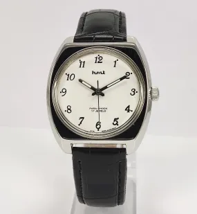 HMT Para Shock 17 Jewels White Dial Mechanical Hand winding Men's Wrist Watch