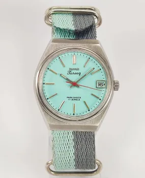 HMT Tareeq Para Shock 17 Jewels Pista Green Dial Date Function Mechanical Hand winding Men's Wrist Watch