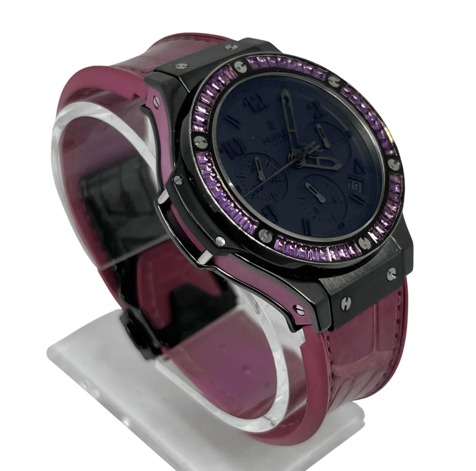 Hublot Big Bang Black Tutti Frutti Purple Ceramic & Sapphires Lady's Watch