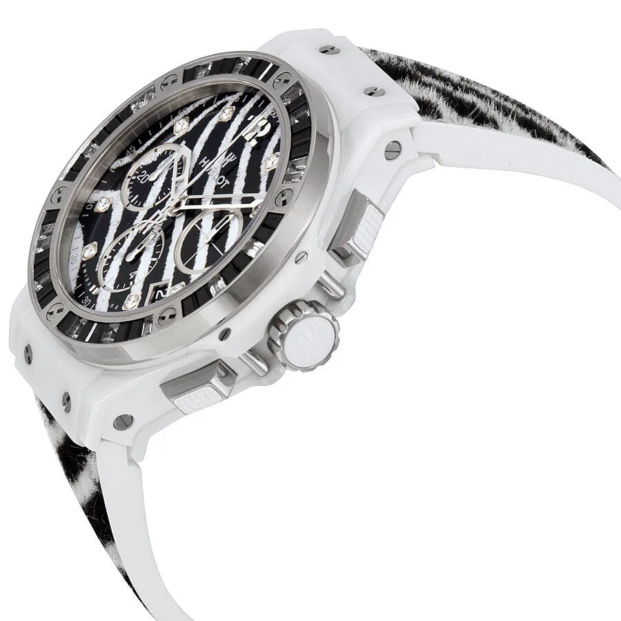 Hublot Big Bang Chronograph Zebra Diamond Dial 18kt White Gold Unisex Watch 341HW7517VR1975 341.HW.7517.VR.1975