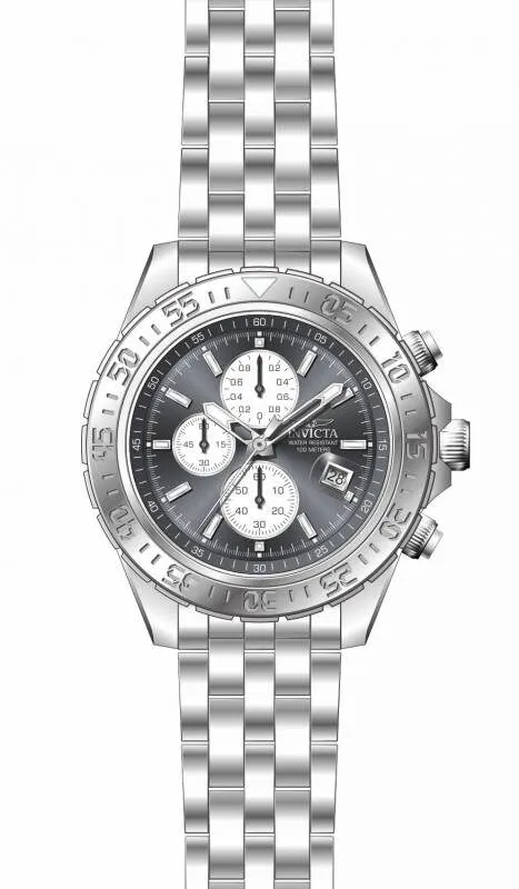 Invicta Aviator Chronograph Charcoal Dial Stainless Steel Men's Watch 18850