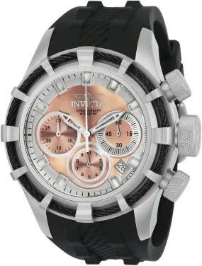 Invicta Bolt Chronograph Rose Dial Black Silicone Men's Watch 22149