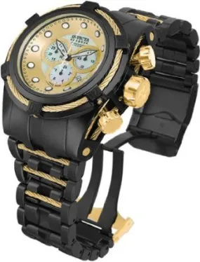 Invicta Bolt Reserve Chronograh Champagne Dial Black Ion-plated Men's Watch 12731