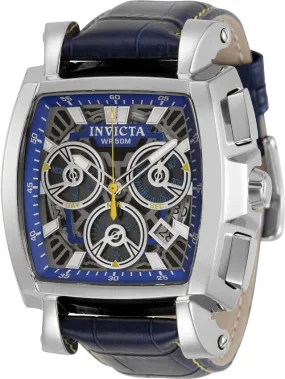 Invicta Cuadro Chronograph Quartz Blue Skeleton Dial Men's Watch 32162