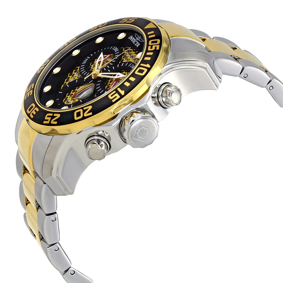Invicta Pro Diver Chronograph Black and Gold Dial Men's Watch 19839