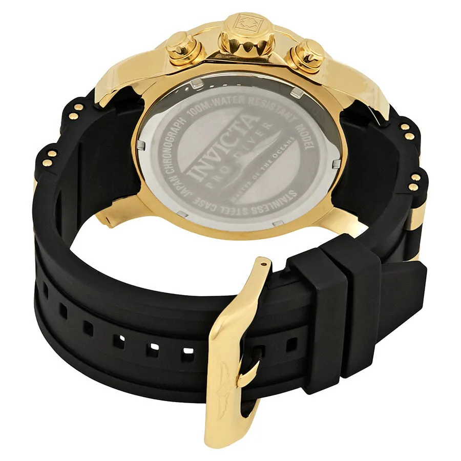 Invicta Pro Diver Chronograph Gold Dial Black Polyurethane Men's Watch 17566