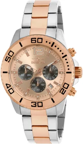 Invicta Pro Diver Chronograph Rose Dial Two-tone Men's Watch 17400