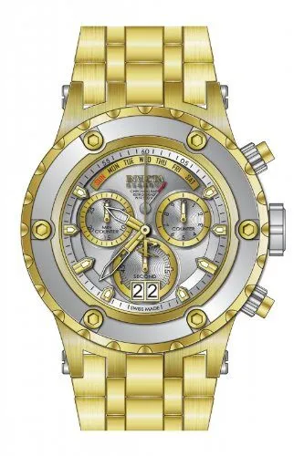 Invicta Subaqua Chronograph Silver Dial Gold-plated Men's Wartch 80486