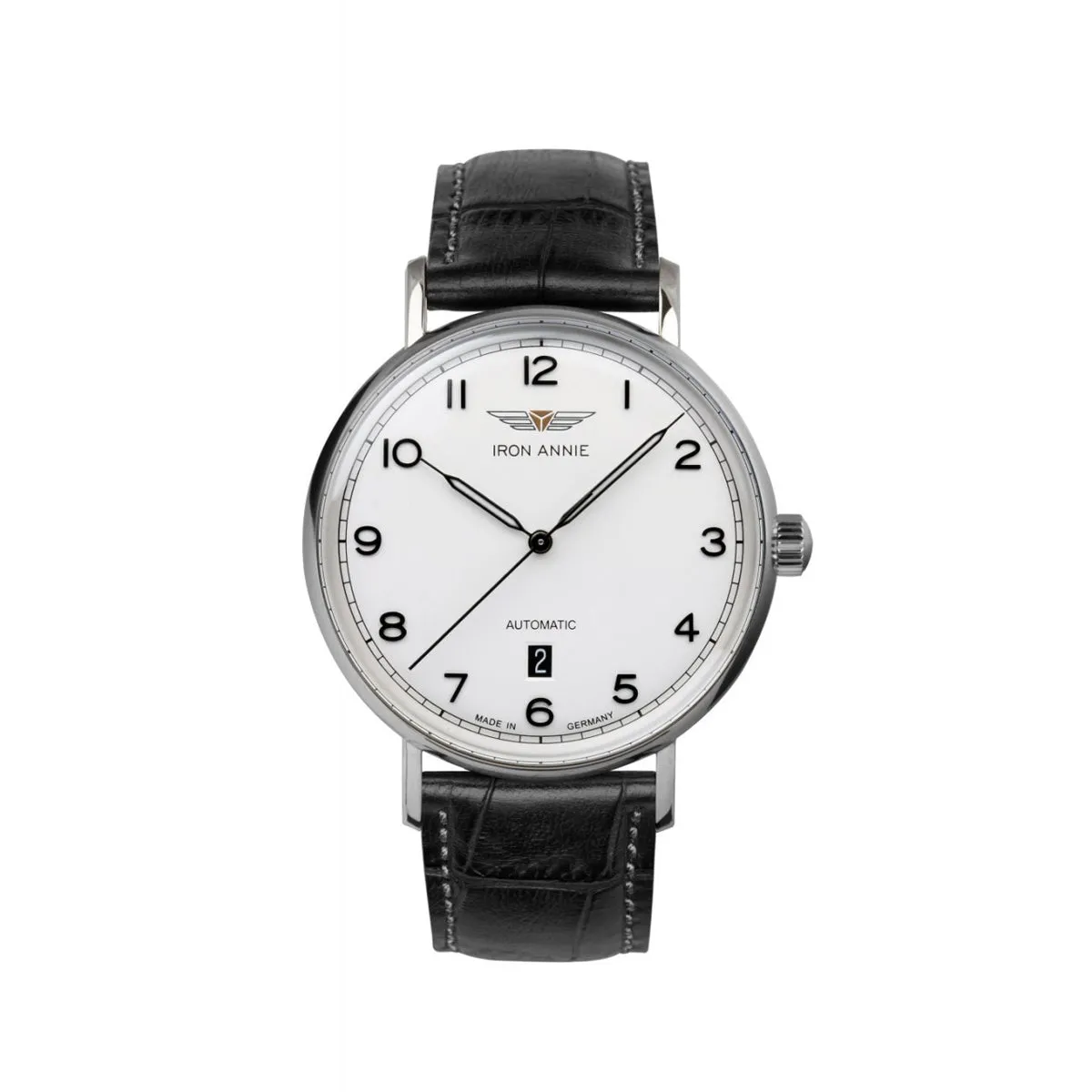 IRON ANNIE AUTOMATIC WATCH WITH DATE AND LEATHER STRAP