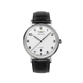 IRON ANNIE AUTOMATIC WATCH WITH DATE AND LEATHER STRAP