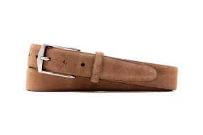 Julian 2 Buckle Suede American Alligator Belt - Chocolate