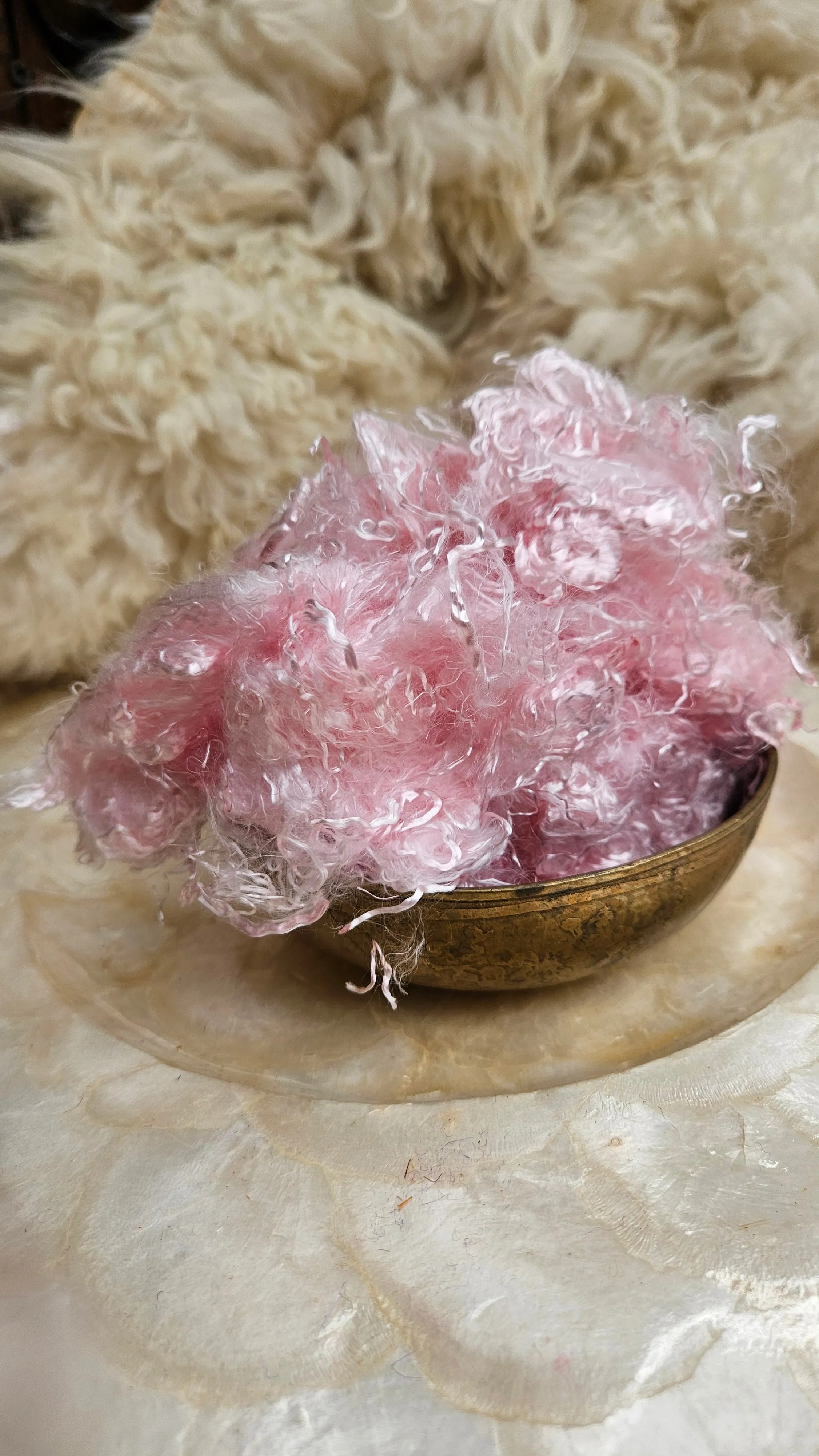 KUNZITE Eucalyptus Crimp Hand Dyed Effects Fiber - 2 ounces
