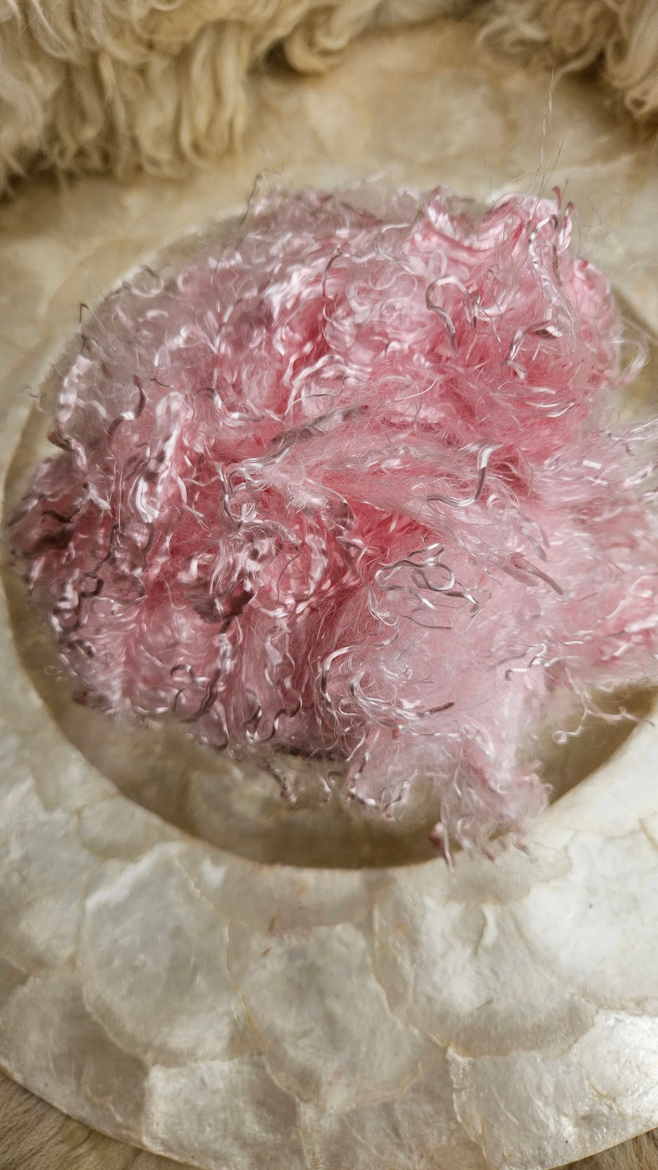 KUNZITE Eucalyptus Crimp Hand Dyed Effects Fiber - 2 ounces