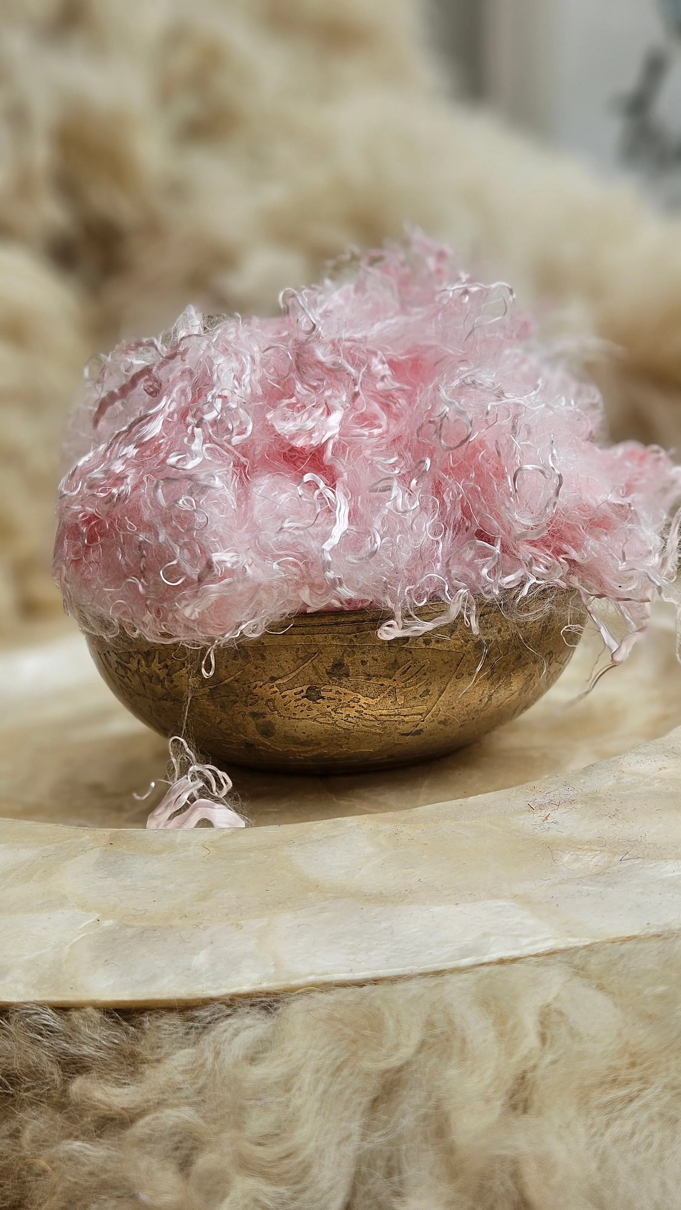 KUNZITE Eucalyptus Crimp Hand Dyed Effects Fiber - 2 ounces