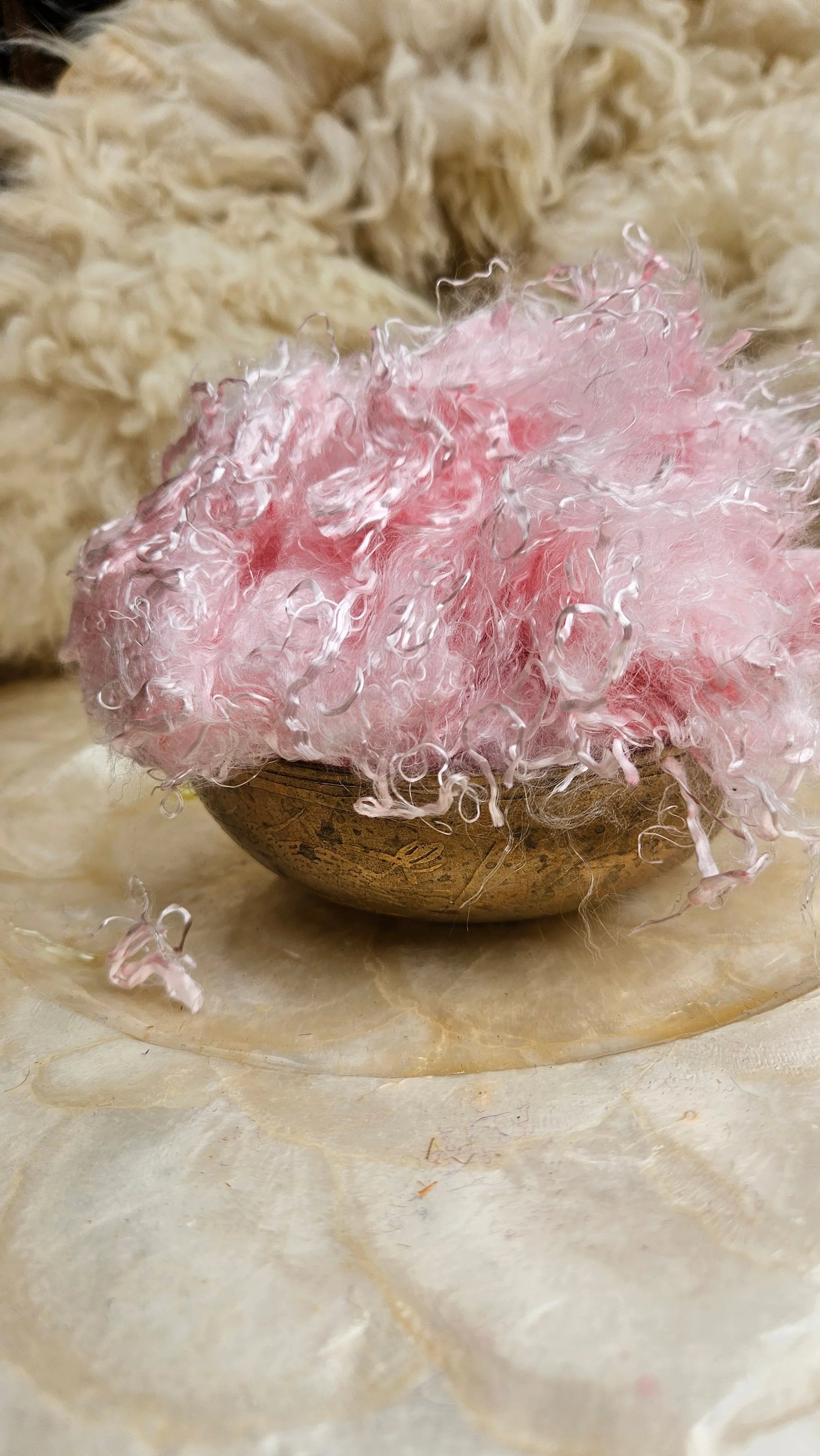 KUNZITE Eucalyptus Crimp Hand Dyed Effects Fiber - 2 ounces