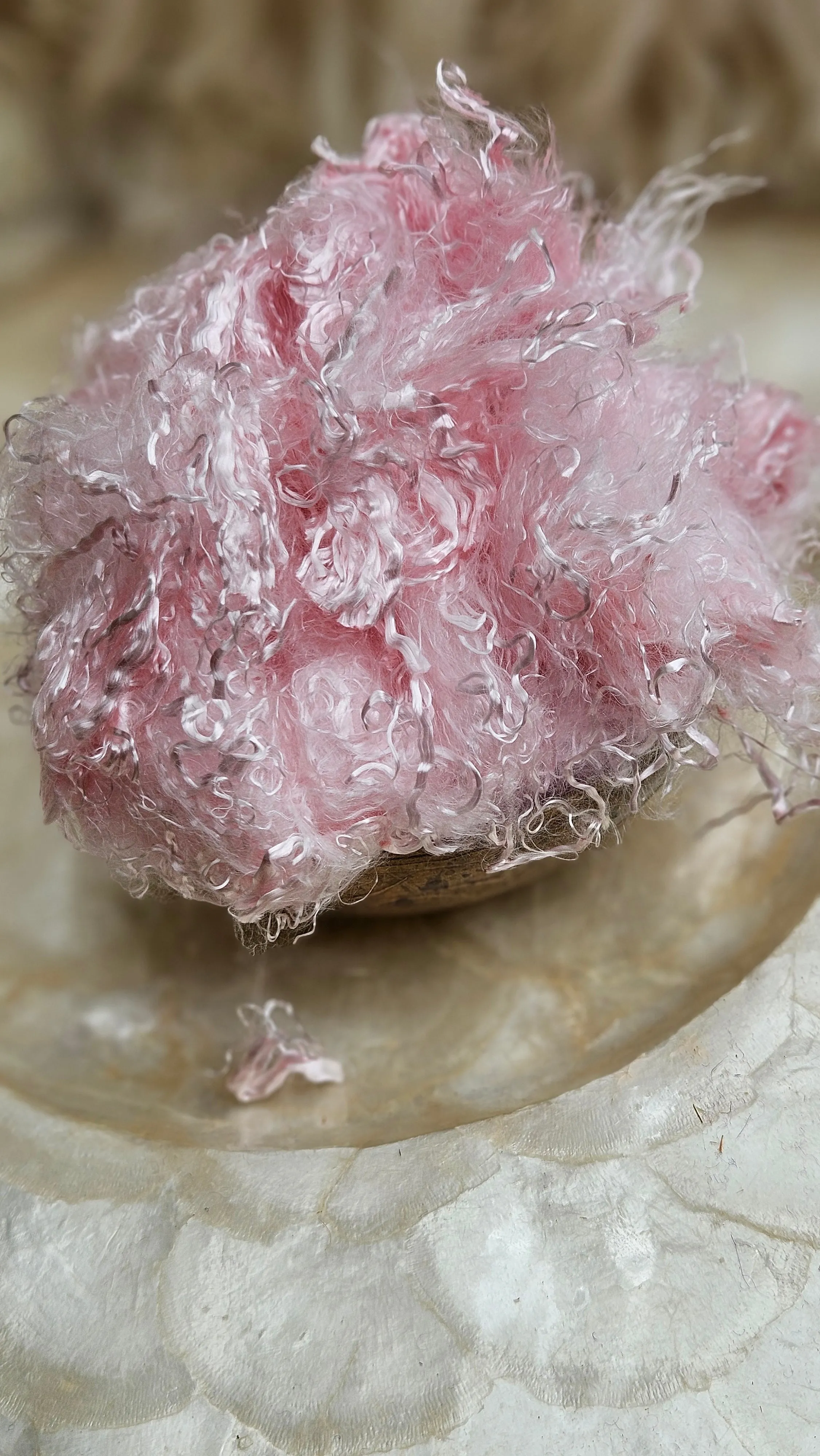 KUNZITE Eucalyptus Crimp Hand Dyed Effects Fiber - 2 ounces