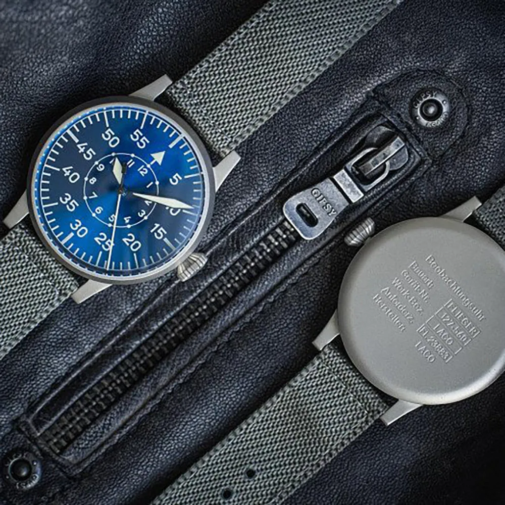 LACO PILOT WATCH ORIGINAL PADERBORN BLAUE STUNDE 42 MM AUTOMATIC