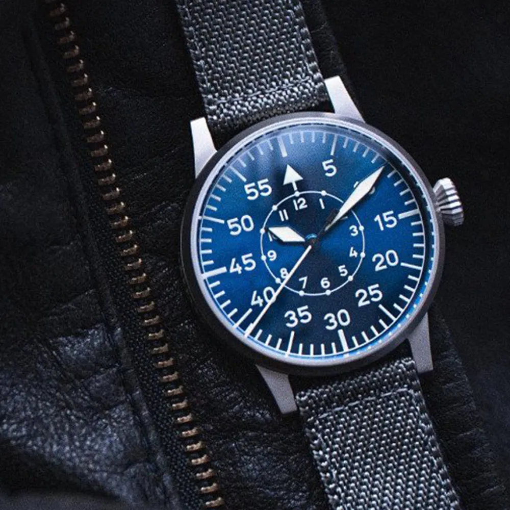 LACO PILOT WATCH ORIGINAL PADERBORN BLAUE STUNDE 42 MM AUTOMATIC