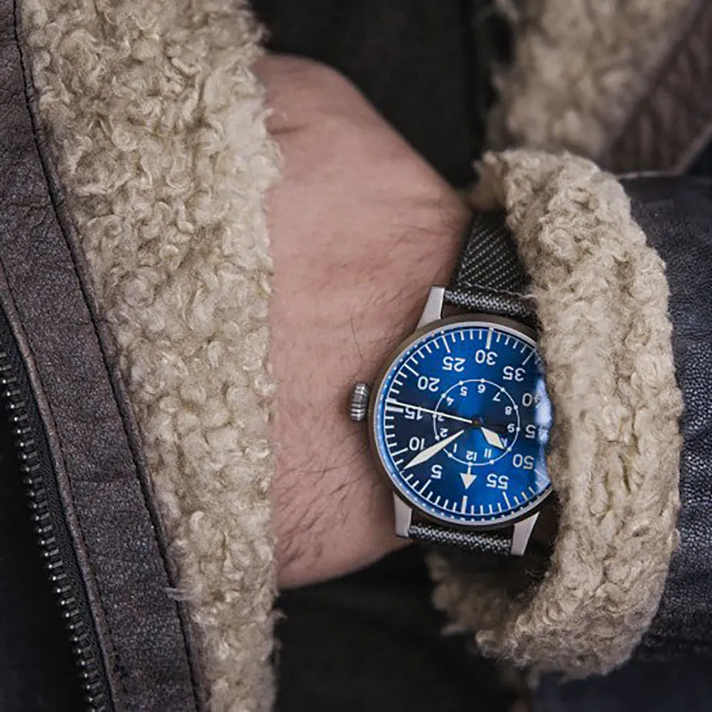 LACO PILOT WATCH ORIGINAL PADERBORN BLAUE STUNDE 42 MM AUTOMATIC