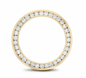 LADIES 1.50CT CHANNEL SET 18KY DIAMOND BEZEL FOR ROLEX DATE, DATEJUST, PRESIDENT