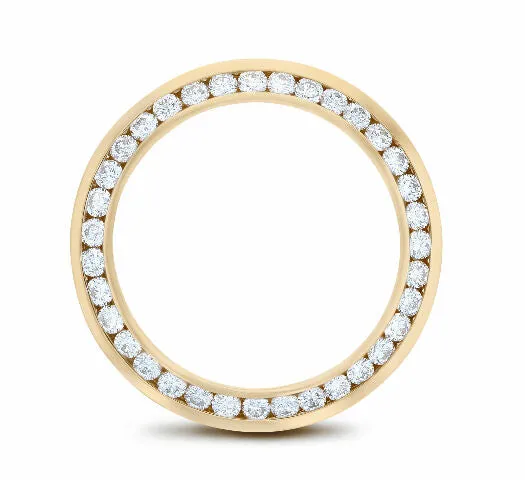 LADIES 1.50CT CHANNEL SET 18KY DIAMOND BEZEL FOR ROLEX DATE, DATEJUST, PRESIDENT