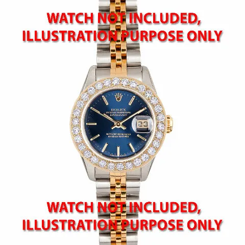 LADIES 1.65CT BEAD SET 18KY DIAMOND BEZEL FOR ROLEX DATE, DATEJUST, PRESIDENT