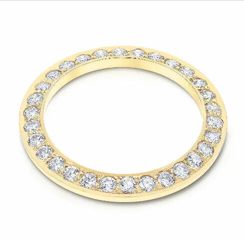 LADIES 1.65CT BEAD SET 18KY DIAMOND BEZEL FOR ROLEX DATE, DATEJUST, PRESIDENT