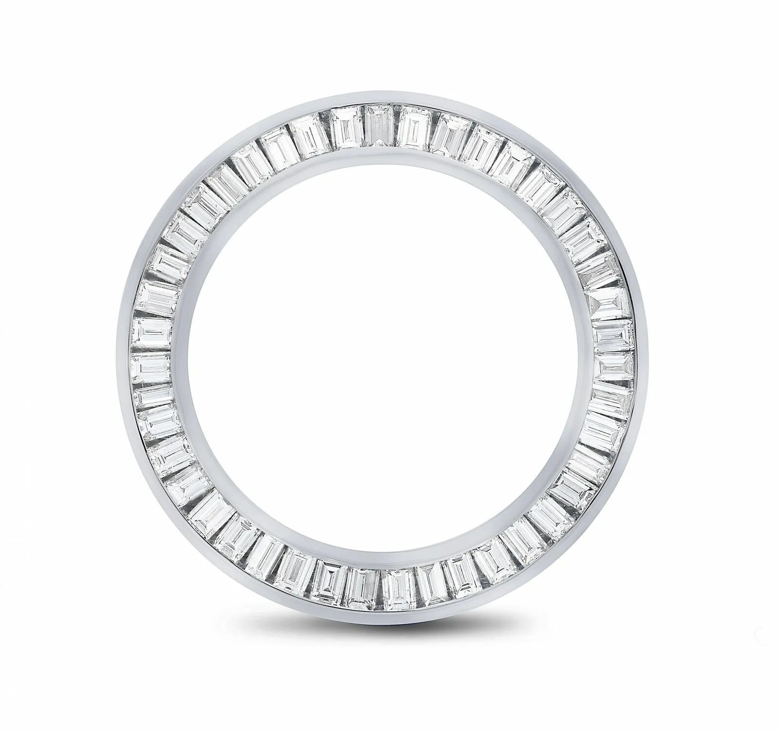 LADIES 1.75CT BAGUETTE DIAMOND BEZEL 14KW FOR ROLEX 26MM DATEJUST, PRESIDENT