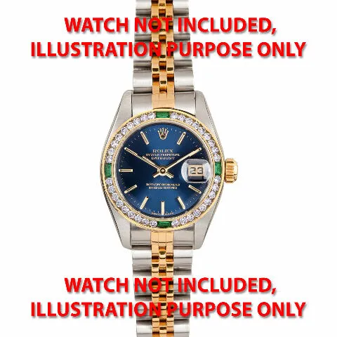 LADIES 1CT DIAMOND BEZEL 18KY FOR ROLEX DATE, DATEJUST, PRESIDENT WITH EMERALDS