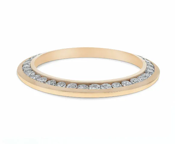 LADIES 2CT CHANNEL SET DIAMOND BEZEL 14KY FOR ROLEX 26MM DATEJUST, PRESIDENT