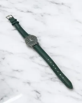 Ladies Dark Green Thin Strap Watch
