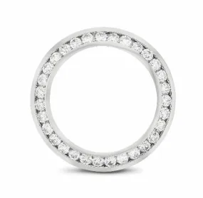 LADY 2CT CHANNEL SET 18KW DIAMOND BEZEL FOR ROLEX DATE, DATEJUST, PRESIDENT 26MM