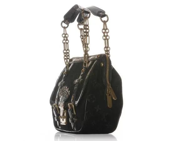 Louis Vuitton Black Velour Gracie GM
