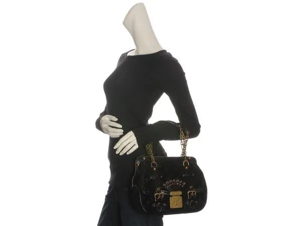 Louis Vuitton Black Velour Gracie GM