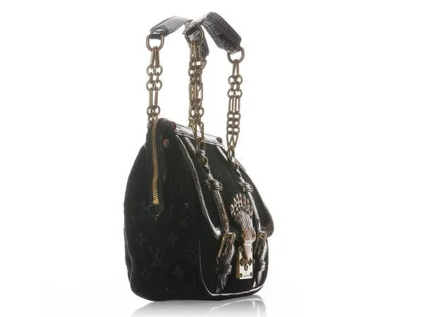 Louis Vuitton Black Velour Gracie GM