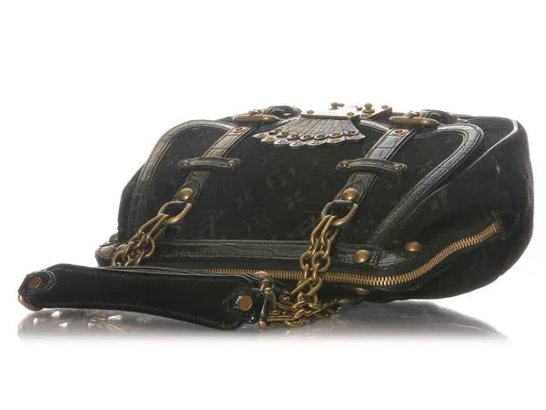 Louis Vuitton Black Velour Gracie GM