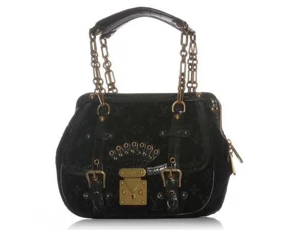 Louis Vuitton Black Velour Gracie GM