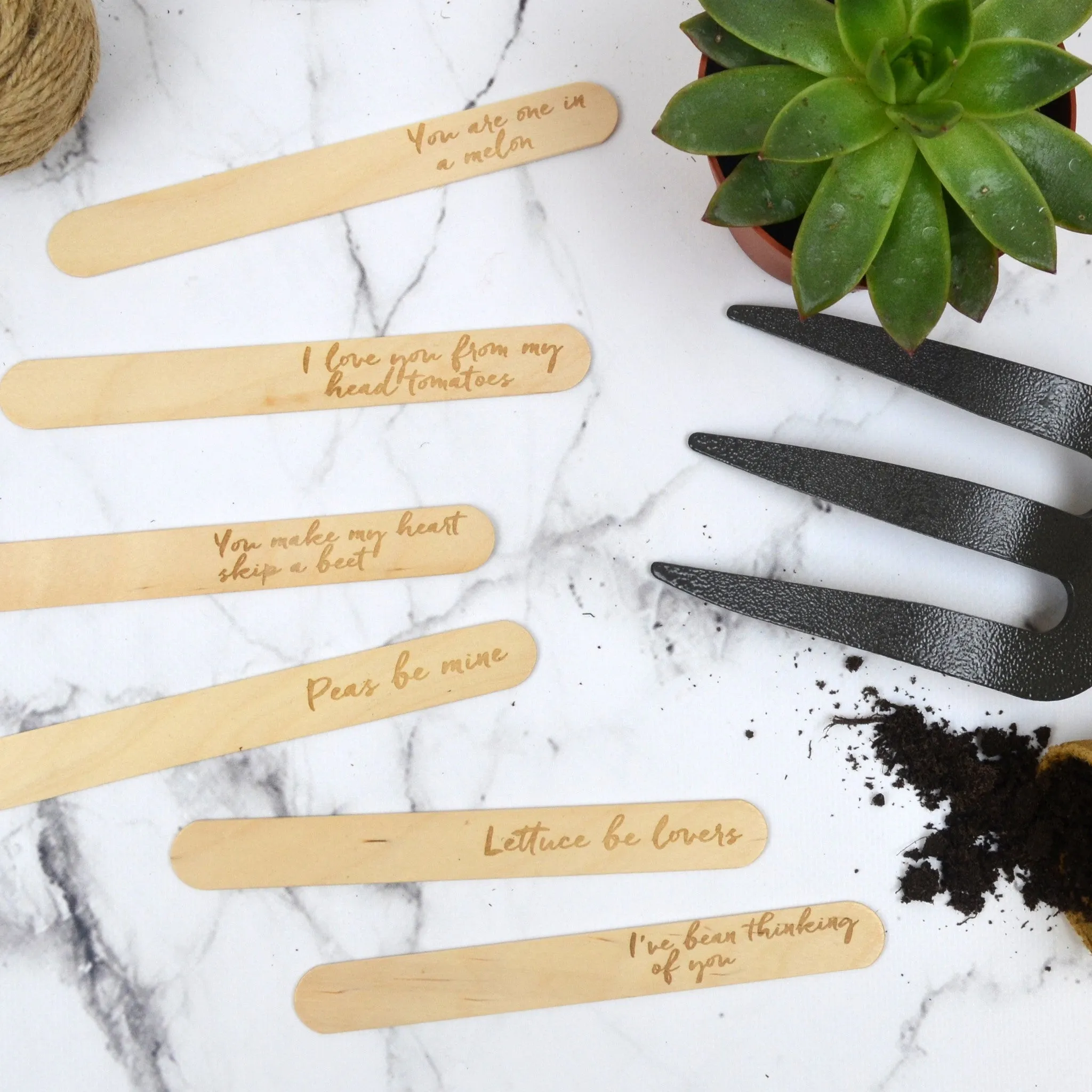 Love Puns Personalised Plant Marker Set