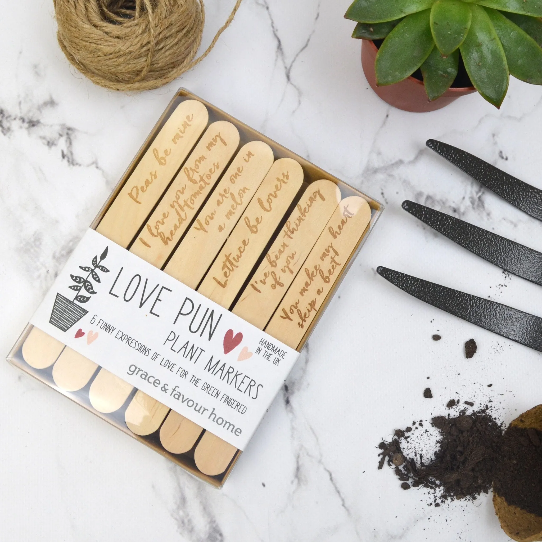 Love Puns Personalised Plant Marker Set