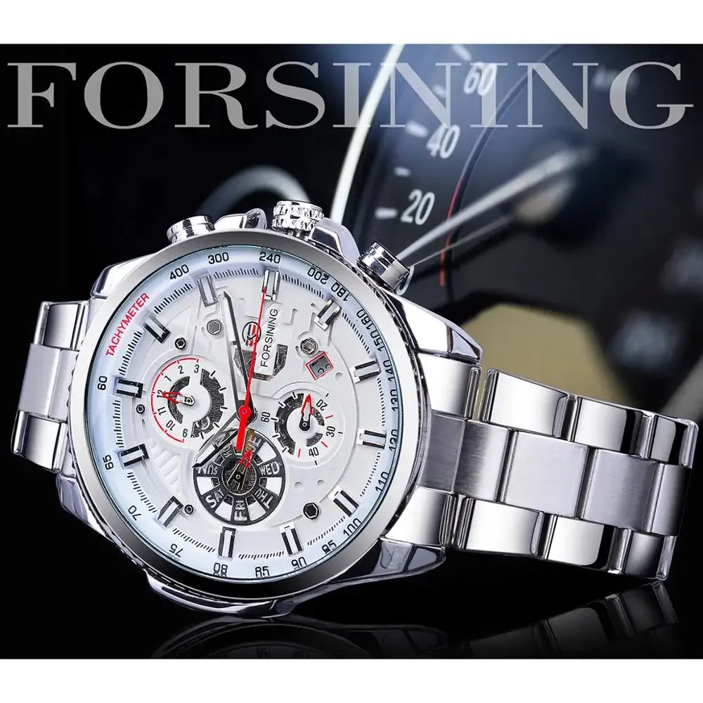Mechanical Watch - White Automatic Multifunction Calendar