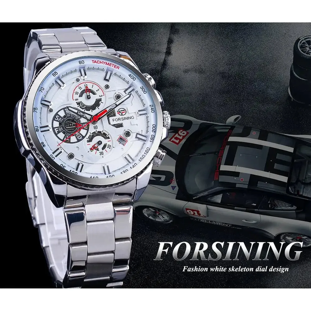 Mechanical Watch - White Automatic Multifunction Calendar