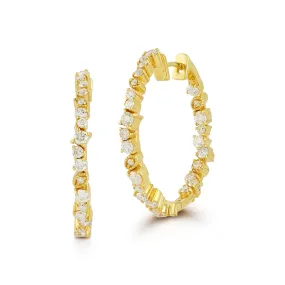 Medium Confetti Diamond Hoop Earrings